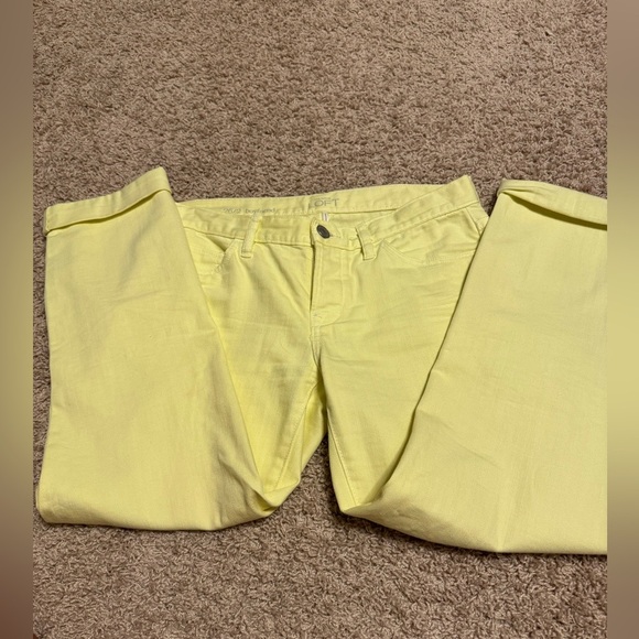 Ann Taylor LOFT Button Fly Yellow Jeans Sz 26/2 - Picture 6 of 9